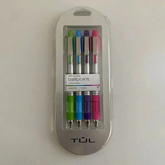 TUL Pens BP Series Ballpoint Retractable 1.0 Med Lime Sky Blue Violet Pink - Picture 1 of 2